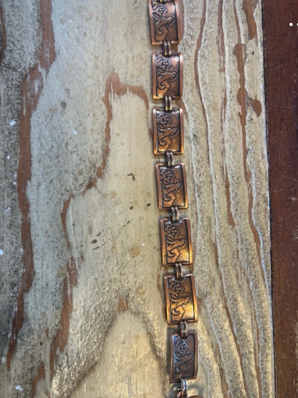 Copper-Tone Floral Link Bracelet